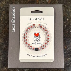 LOKAI Keith Haring Heart Beaded Bracelet - White & Red & Black